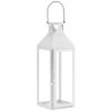 Accent Plus Square Clear Glass White Candle Lantern - 15 inches