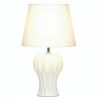 Accent Plus White Ceramic Table Lamp - Abstract Curves