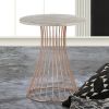 Nikki Chu Rose Gold Accent Table with Whitewash Top