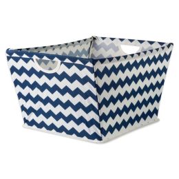 DII Chevron Fabric Collapsible Storage Bin with Metal Frame