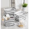 DII PE-Coated Nesting Fabric Bin Set - Gray Stripes