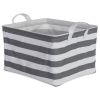 DII PE-Coated Nesting Fabric Bin Set - Gray Stripes