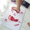 Bath Mat Soft Non-slip Rectangle Scare Your Friends Bloody Footprint Bathroom Mat for Living Room