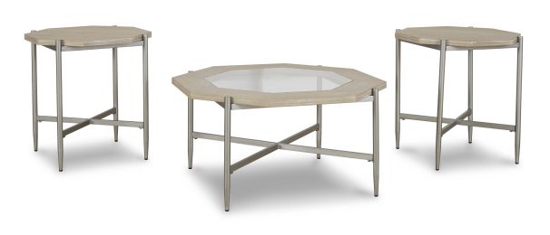 Ashley Varlowe Bisque Contemporary Table (Set of 3) T278-13