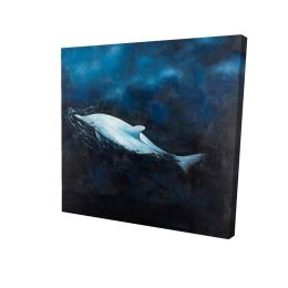 Swimming dolphin - 08x08 Print on canvas