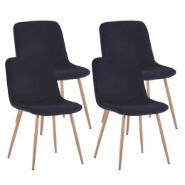 Dining Chair 4PCS(BLACK); Modern style; New technology.Suitable for restaurants; cafes; taverns; offices; living rooms; reception rooms.