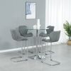 Bar chair modern design for dining and kitchen barstool with metal legs set of 4 (Grey)