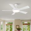 52 In Intergrated LED Ceiling Fan Lighting with White ABS Blade