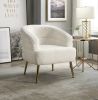 Trezona Accent Chair; White Faux Sherpa AC00125