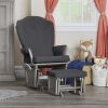 Victoria Glider And Ottoman In Gray/Dark Gray