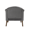 Upholstered Accent Chair for Bedroom Living Room Chairs Lounge Chair with Wood Legs Gray Velvet