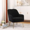 Modern Mid Century Chair Tufted Sherpa Armchair for Living Room Bedroom Office Easy Assemble