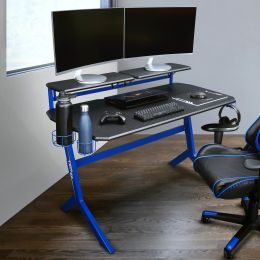 Techni Sport Blue Stryker Gaming Desk; Blue