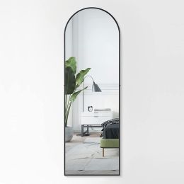 YSSOA Full Length Mirror; Arched-Top Full Body Mirror with Stand; Floor Mirror &amp; Wall-Mounted Mirro