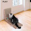 Fluffydream Cat Scratcher with Cat Toys Ball Track; Build-in Ball; L-Shaped Scratcher; Cardboard Lounge Bed; Stable and Durable; Furniture Protector;