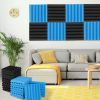 20pcs 12"x12"x2" Acoustic Foam Panel Wedge Studio Soundproofing Wall Padding Black and Blue  YJ