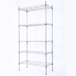 5-Shelf Adjustable, Heavy Duty Storage Shelving Unit , Steel Organizer Wire Rack