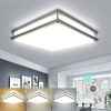 17.6 Inch Square Modern 48W Dimmable LED Ceiling Light with Remote Recessed Ceiling Light with Memory Function 3 Colors