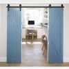 6.6ft Bypass Barn Door Hardware/Black