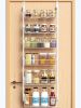 Pantry Door Organizer Rack; 6 Shelves Metal Over The Door Hanging Storage; White