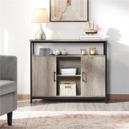 Wooden Console Table with Storage; Gray