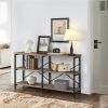 3-Tier Industrial Console Table; Taupe