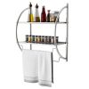 2-Tier Wall Mount Shower Organizer Towel Storage Rack