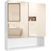 Medicine Cabinet with Shelves; 2 Door Wall Mounted Bathroom Mirror Cabinet; White