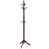 Coat rack wooden hall tree 2 adjustable height with 9 hooks walnut