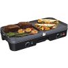 3-in-1 Electric Indoor Grill + Griddle;  Reversible Nonstick Plates;  2 Cooking Zones with Adjustable Temperature;  8-Serving;  Black