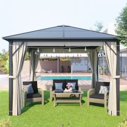 9.8 Ft. W x 9.8 Ft. D Aluminum Paito Gazebo with Polycarbonate Roof