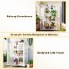 62inch Height Wood Large Greenhouse Balcony Portable Cold Frame with Wheels and Adjustable Shelves for Outdoor Indoor Use