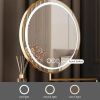 5 Drawers Corner Makeup Vanity Table with LED Lighted Mirror Vanity Desk