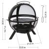 Ikuby ball style fire pit ball of fire with BBQ grill