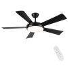 52 In Intergrated LED Ceiling Fan Lighting with Black ABS Blade