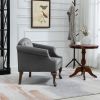 Upholstered Accent Chair for Bedroom Living Room Chairs Lounge Chair with Wood Legs Gray Velvet