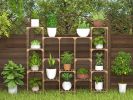 Plant Stand; Wood Indoor Outdoor Tiered Plant Shelf; 6 Tiers 14 Potted; Multi-Functional Creative Plant Shelves Ladder Plant Holder for Indoor Outdoor