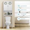 2-Door Over The Toilet Bathroom Storage Cabinet with Adjustable Shelf