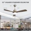 Ceiling Fan with Lights;  52" Ceiling Fan with Remote Control;  Noiseless Reversible DC Motor and 3 Wood Blades;  Timer;  6 Speed for Patio Living Roo