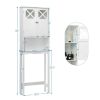 2-Door Over The Toilet Bathroom Storage Cabinet with Adjustable Shelf