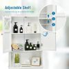 2-Door Over The Toilet Bathroom Storage Cabinet with Adjustable Shelf