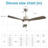 Ceiling Fan with Lights;  52" Ceiling Fan with Remote Control;  Noiseless Reversible DC Motor and 3 Wood Blades;  Timer;  6 Speed for Patio Living Roo