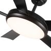 52 In Intergrated LED Ceiling Fan Lighting with Black ABS Blade