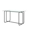 5-piece Rectangle Dining Table Set;  Tempered Glass Dining Table for Kitchen Room;  (Transparent+Black)