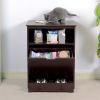 Pet Feeder Station with Storage; Made of MDF and Waterproof Painted; Dog and Cat Feeder Cabinet with Stainless Bowl