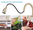 Double Handle Bridge Kitchen Faucet With Pull-Down Spray Head