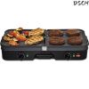 3-in-1 Electric Indoor Grill + Griddle;  Reversible Nonstick Plates;  2 Cooking Zones with Adjustable Temperature;  8-Serving;  Black