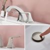 Widespread 2 Handles Bathroom Faucet with Pop Up Sink Drain (Brushed Nickel)