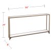 Barley Narrow Metal Console; Gold with White Glass