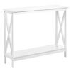 White Console Table; 2-tier Small Narrow Entryway Table with Storage Shelf; 39.4" Sofa Table for Living Room; White